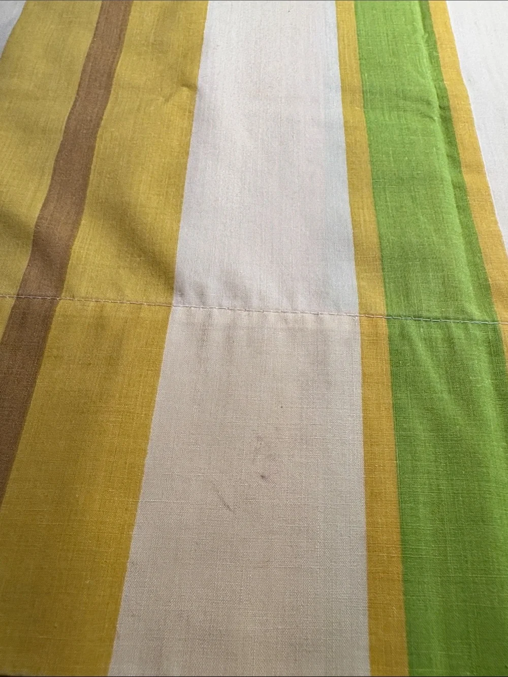 Perma-Prest Vintage 70’s Yellow, gold and Green Striped FF spots.